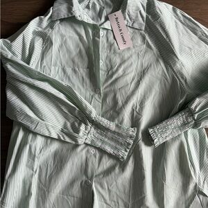 Green Striped Men's Shirt